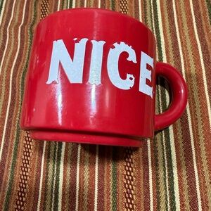 Red Mug with 'NICE' and “NAUGHTY” Print ❤️🍫❤️‍🔥😍
Holiday gift 🎁